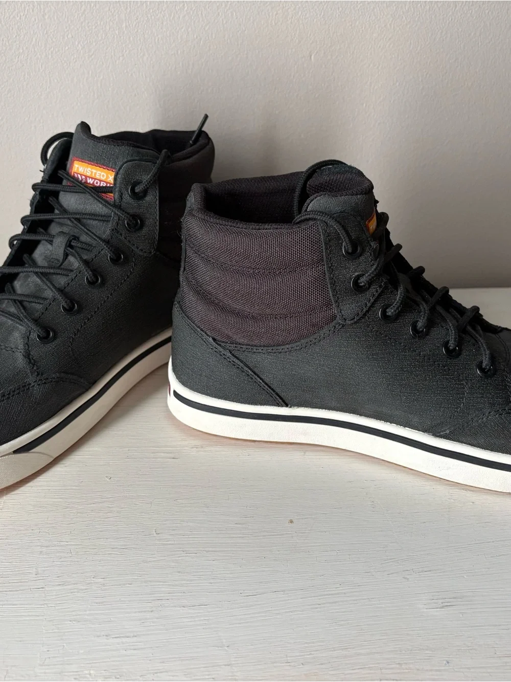 Twisted X Men’s Black Canvas High-Top Boots with White Sole